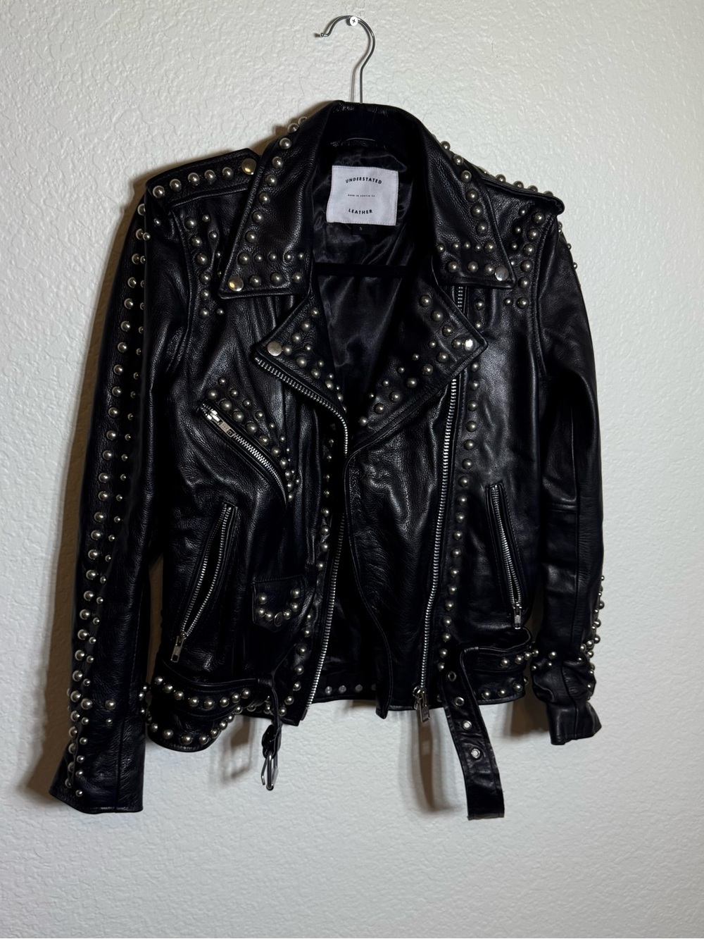 Understated Leather Western Dome Studded Jacket in Black - Picture 6 of 10